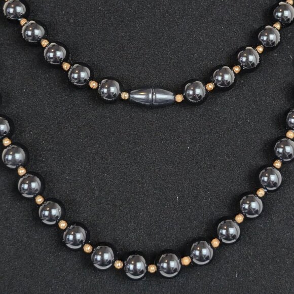 (2/$20) Vintage Long Black Beaded Necklace - Picture 4 of 5